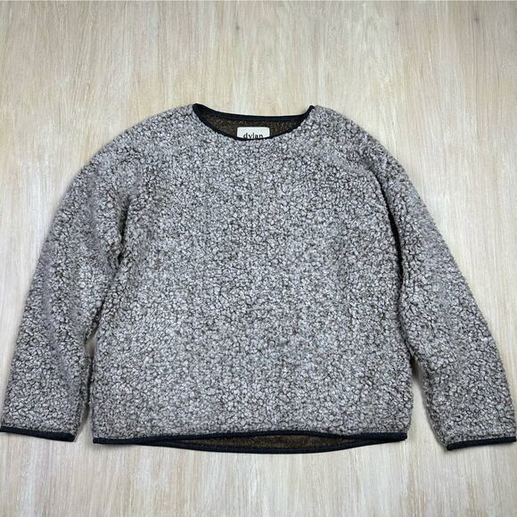 Dylan Charcoal True Grit Solid Frosty Tipped Drop Shoulder Cozy Crew Sweater XL - Picture 1 of 13